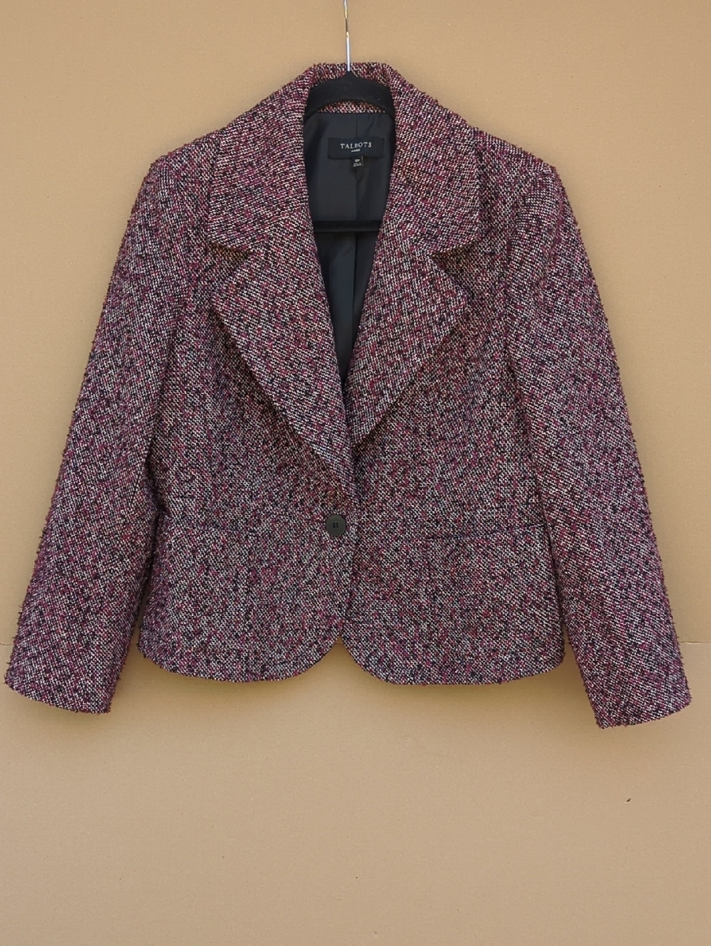 Talbots Tweed Blazer Jacket Tailored Career Professional Formal lined red Sz 10